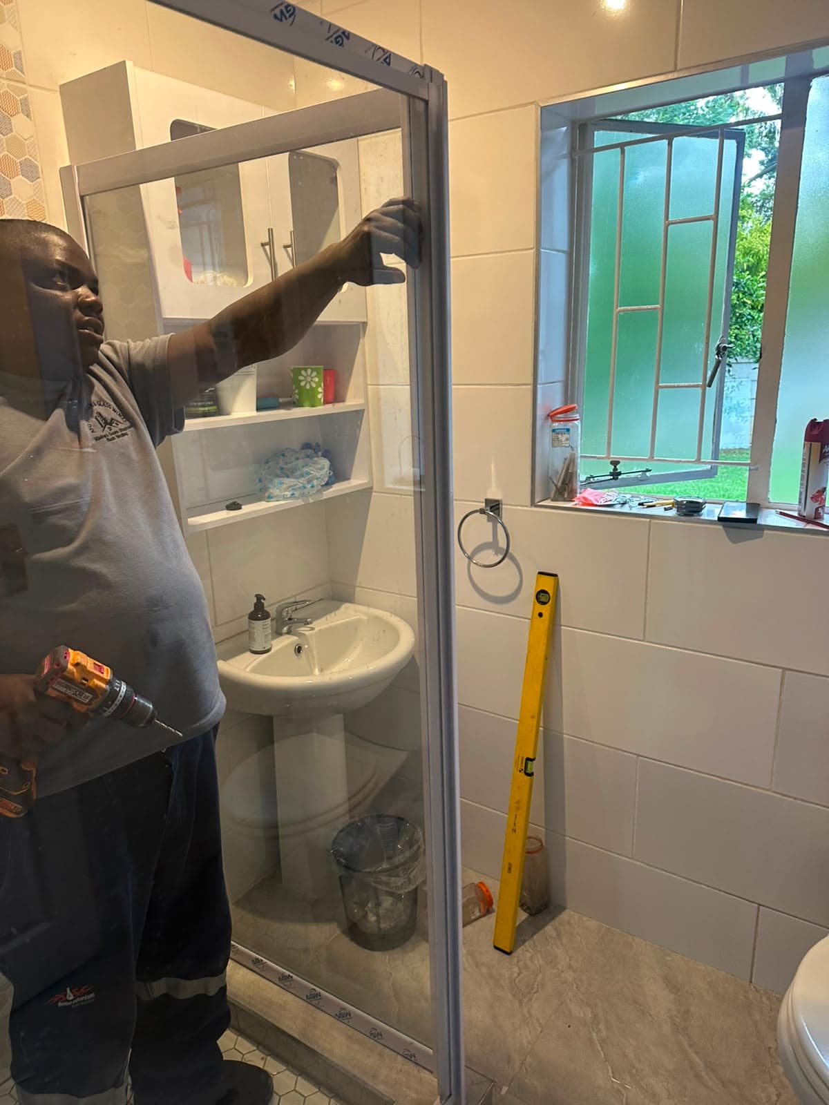 Aluminium Pivot Shower Door Replacement project photo 5