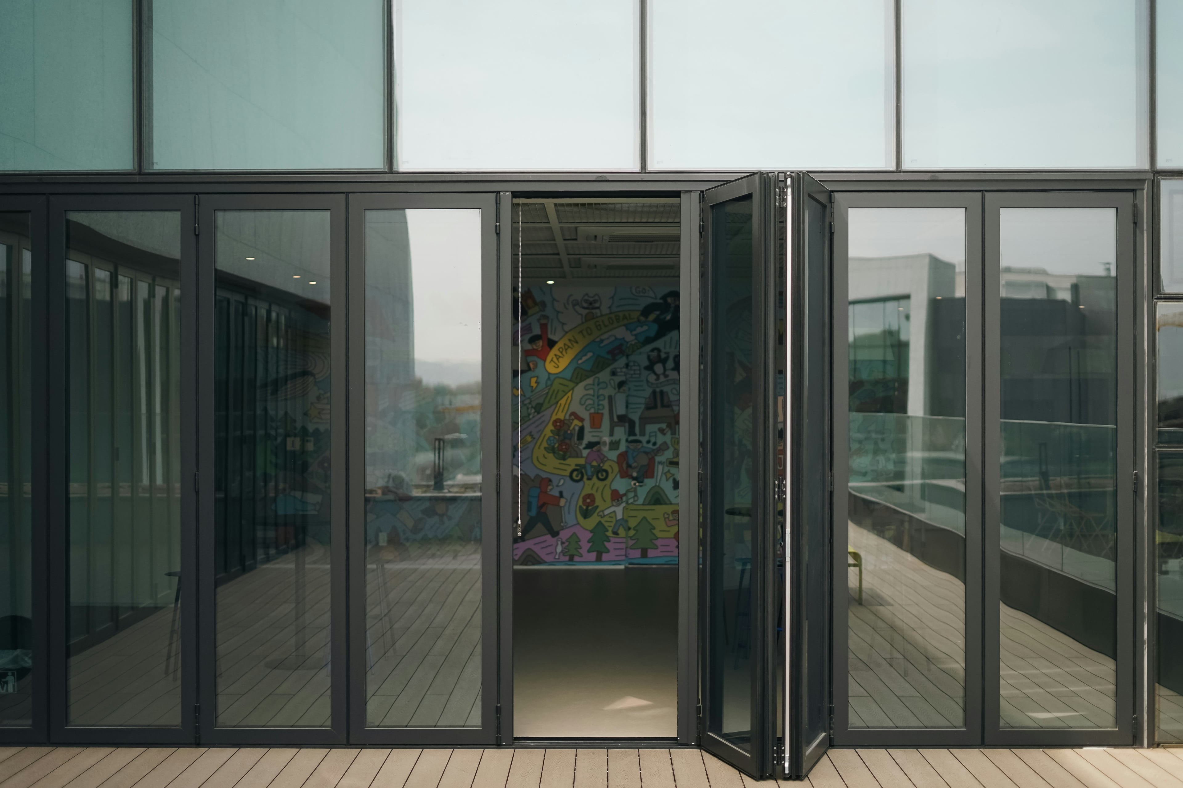 Completed AFG aluminium stacking or folding door installation